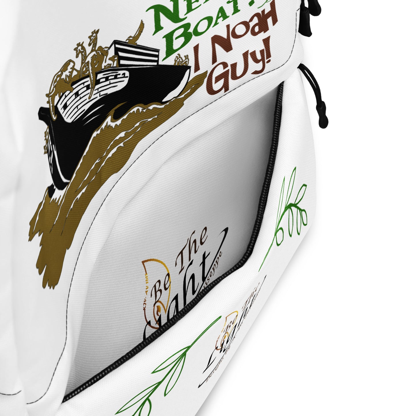 "Need a boat? I Noah guy" with branch accent Backpack