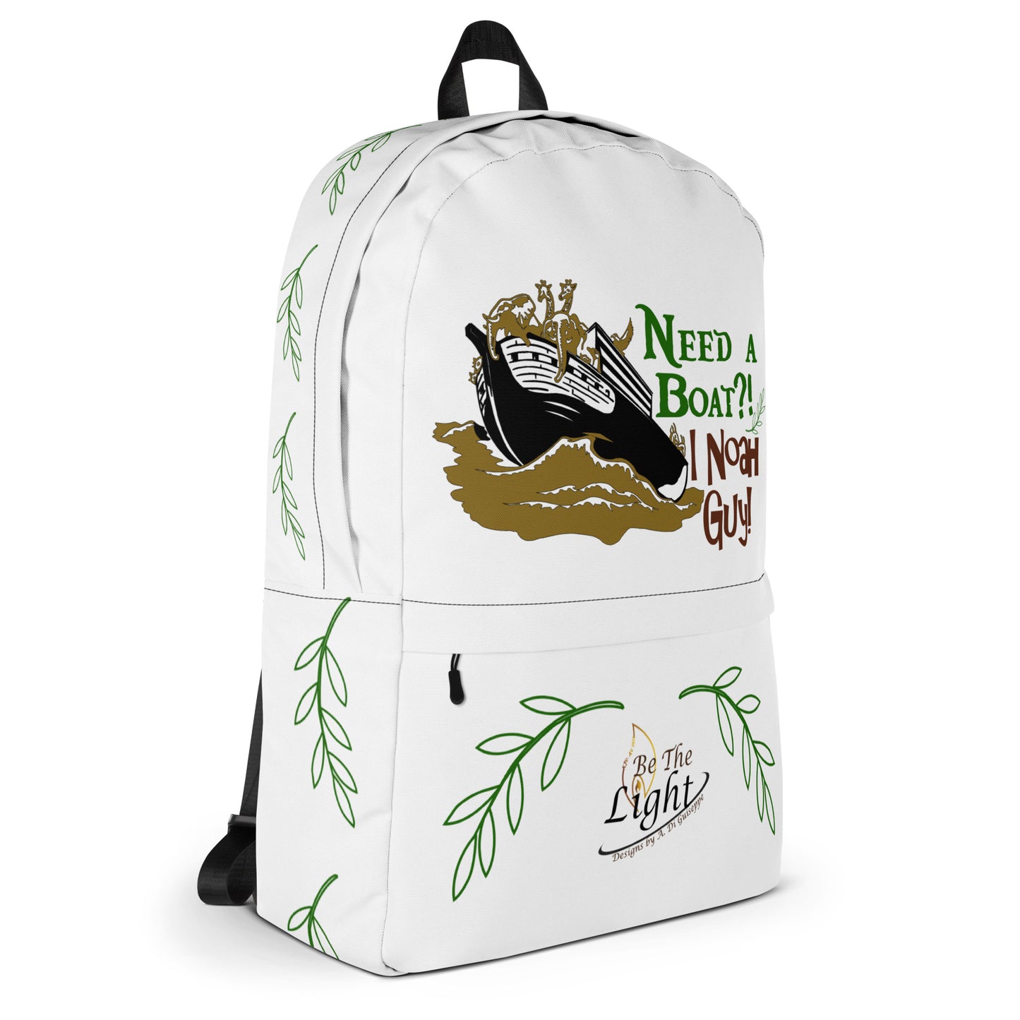 "Need a boat? I Noah guy" with branch accent Backpack