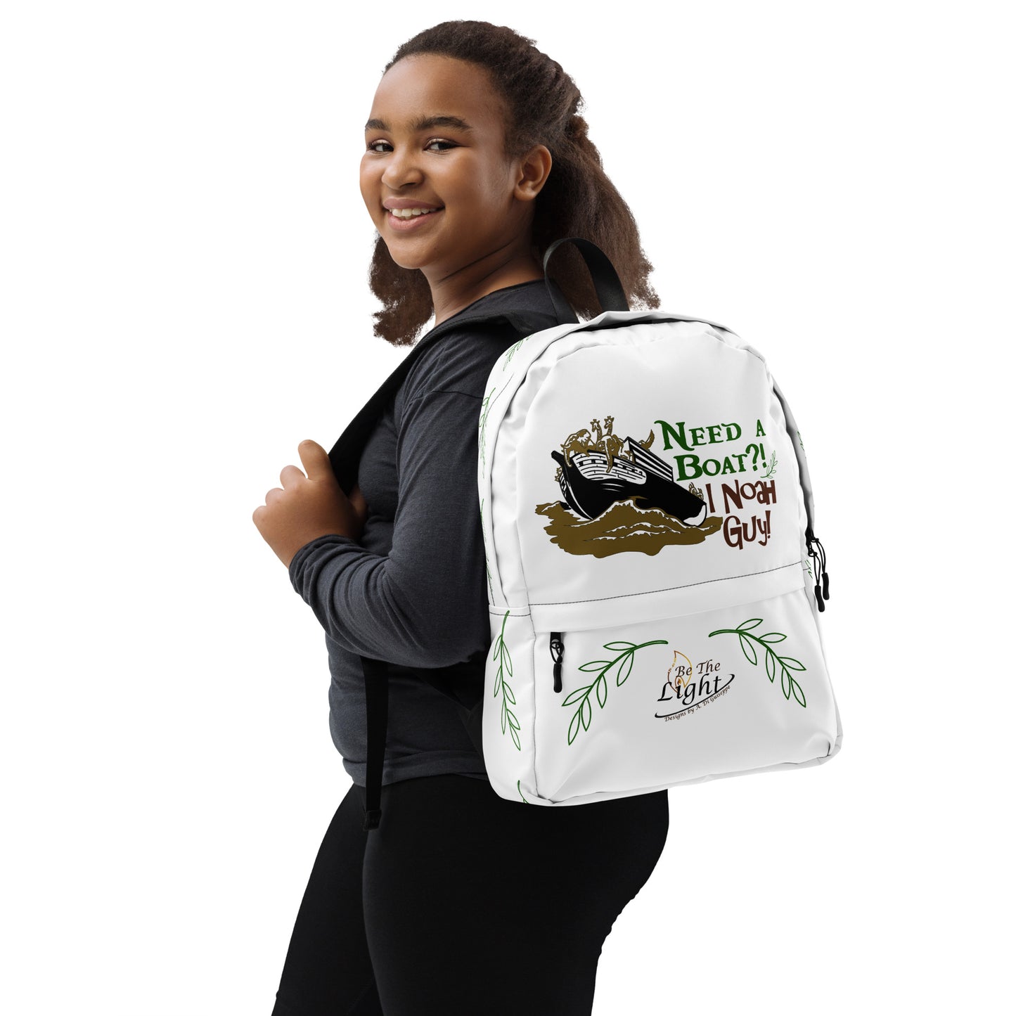 "Need a boat? I Noah guy" with branch accent Backpack