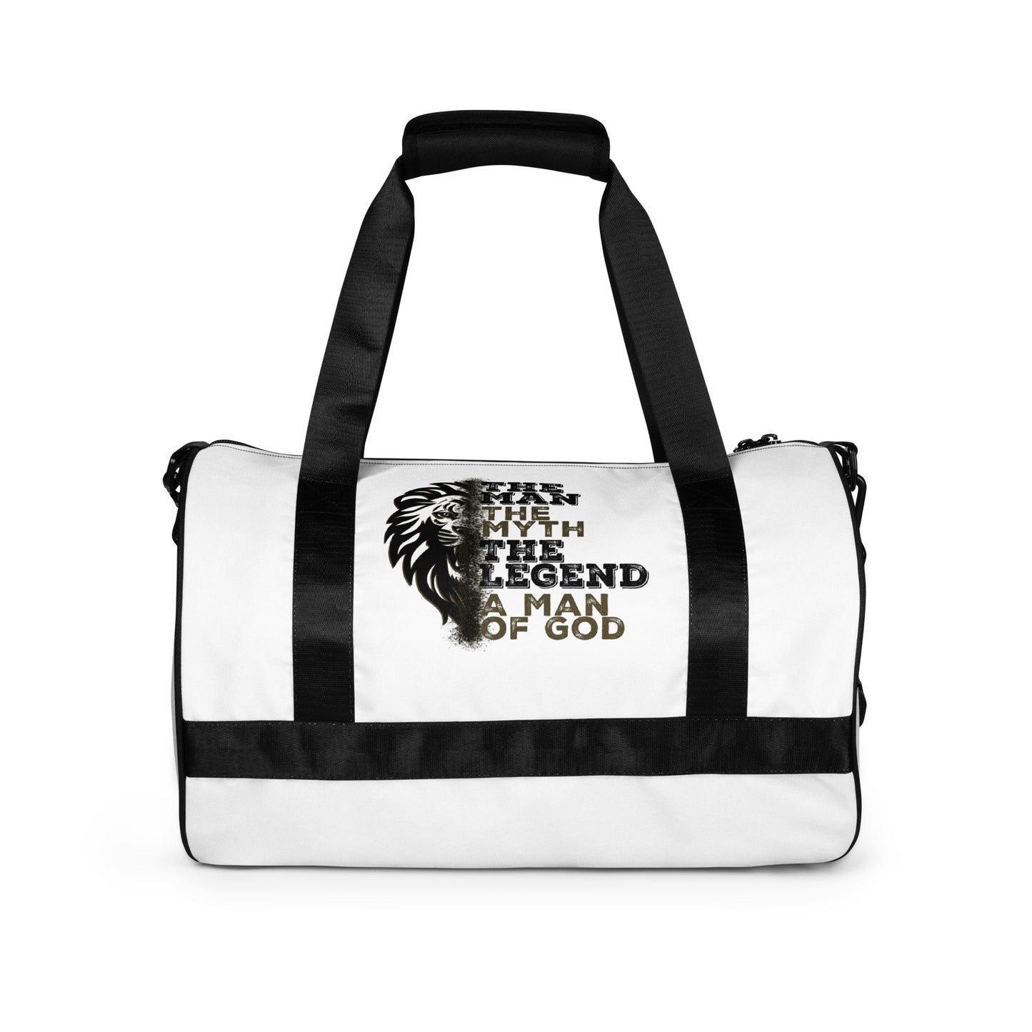 The Man, The Myth, The Legend, A Man of God gym bag
