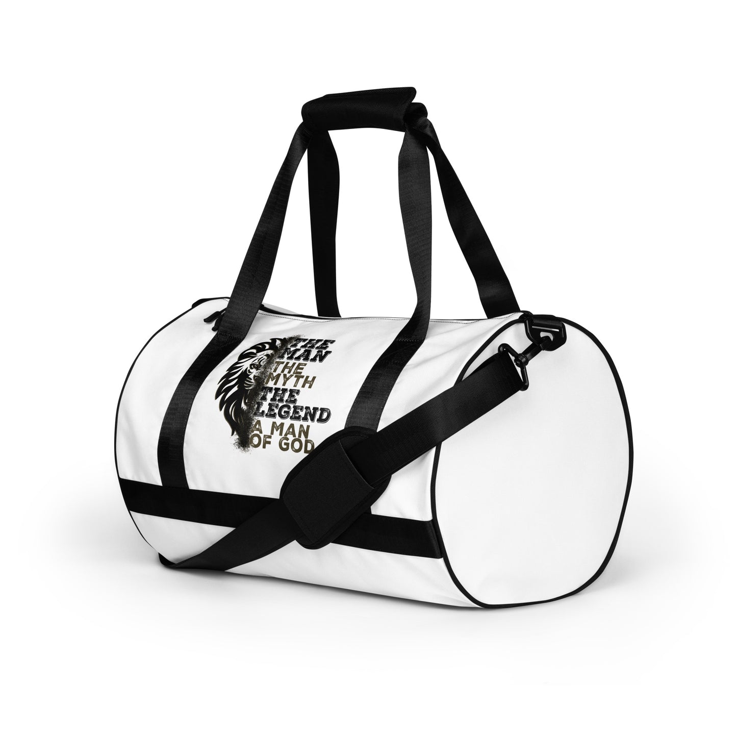 The Man, The Myth, The Legend, A Man of God gym bag