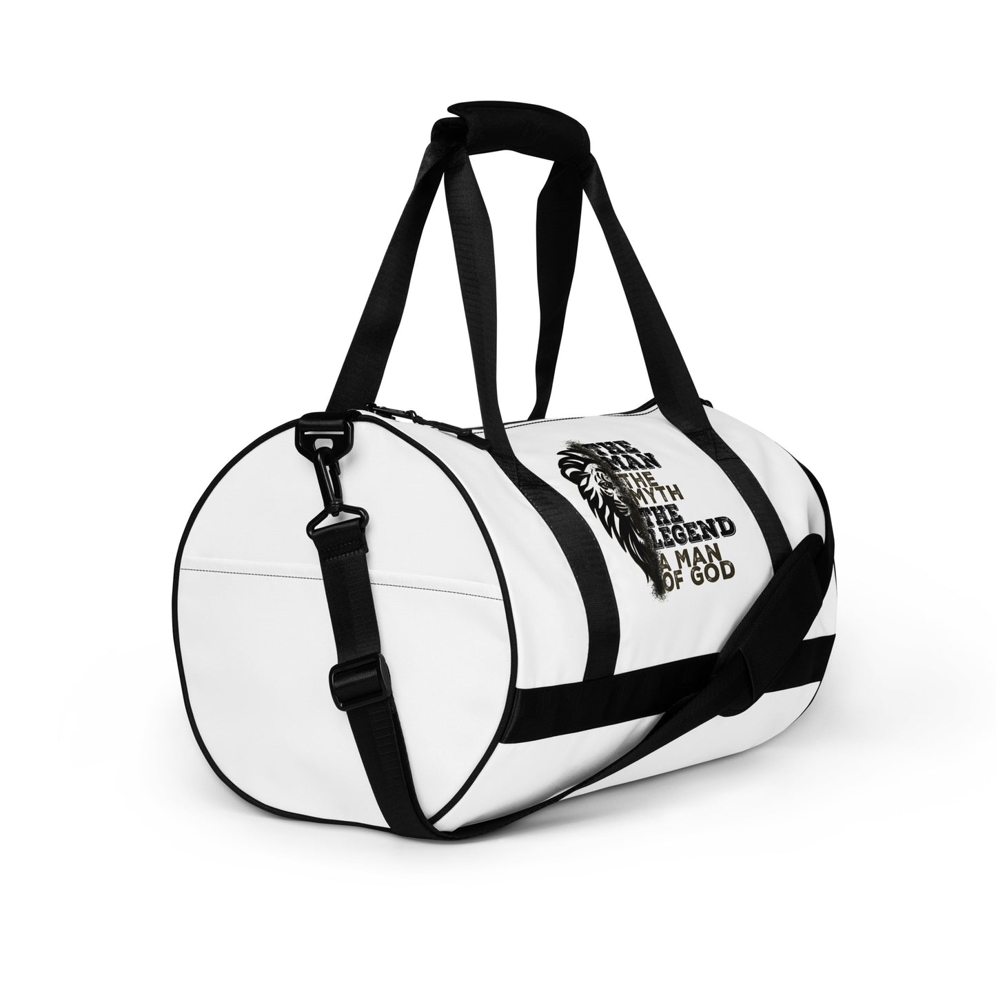 The Man, The Myth, The Legend, A Man of God gym bag