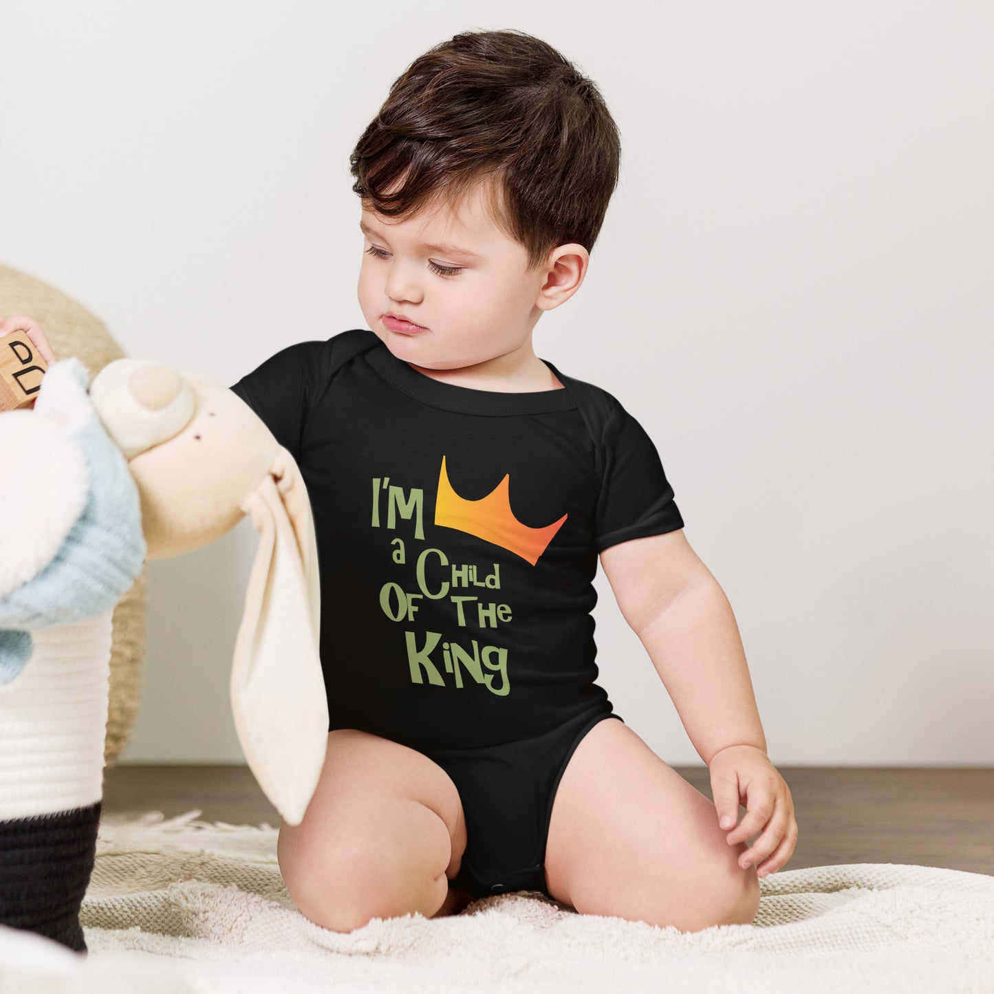 "I’m a child of The King" Baby short sleeve one piece