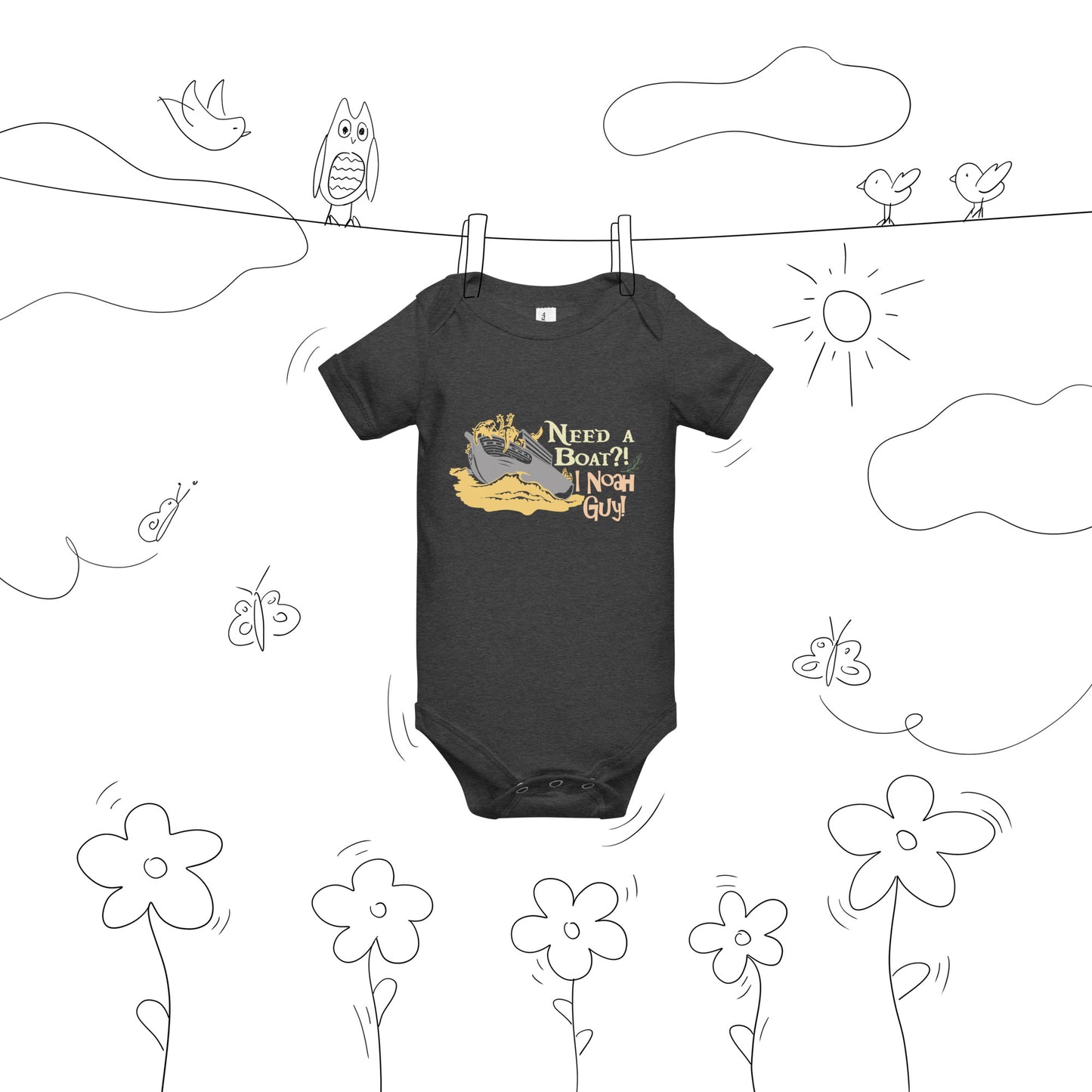 "Need a Boat? I Noah guy!" - Baby short sleeve one piece
