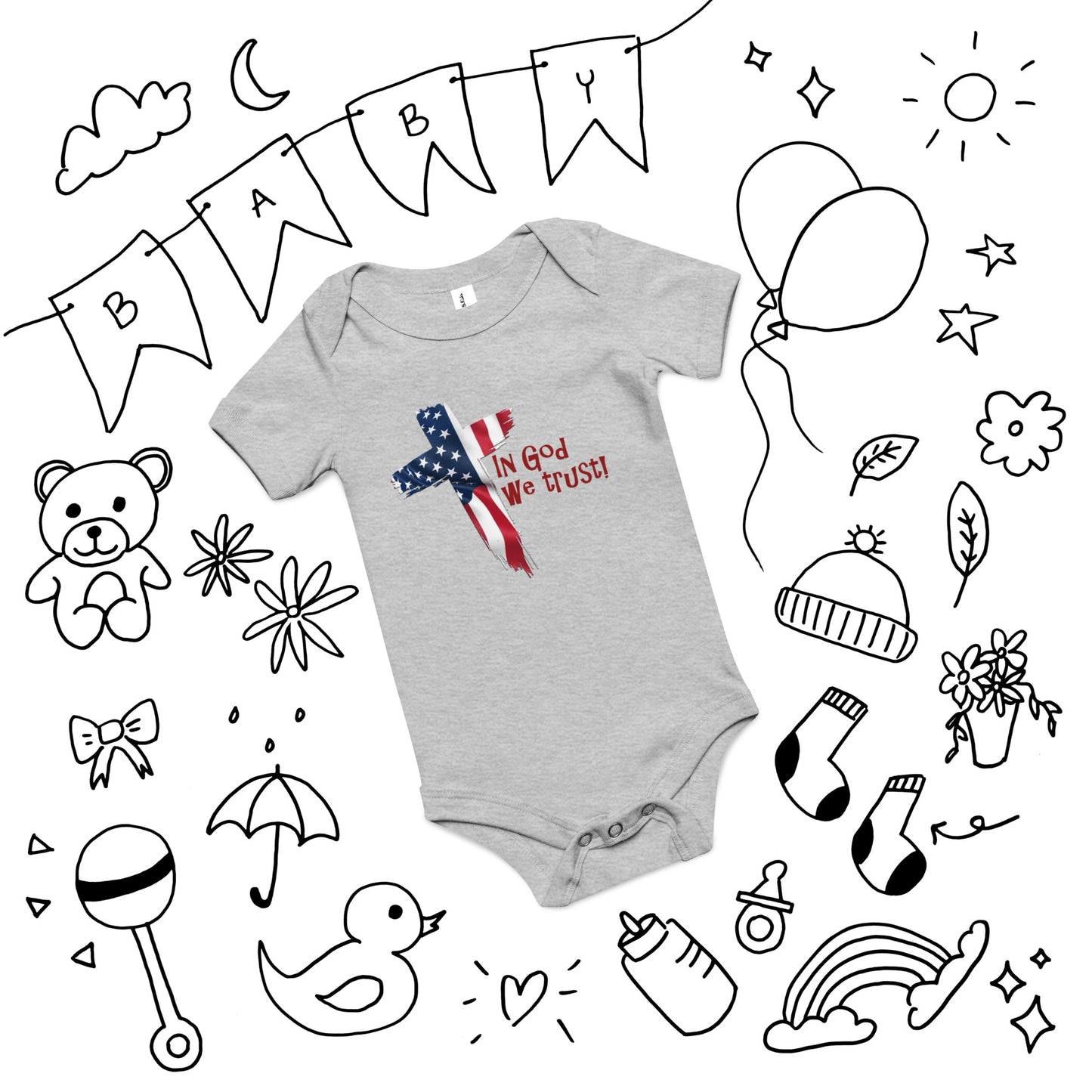 In God We Trust!" - Baby short sleeve one piece