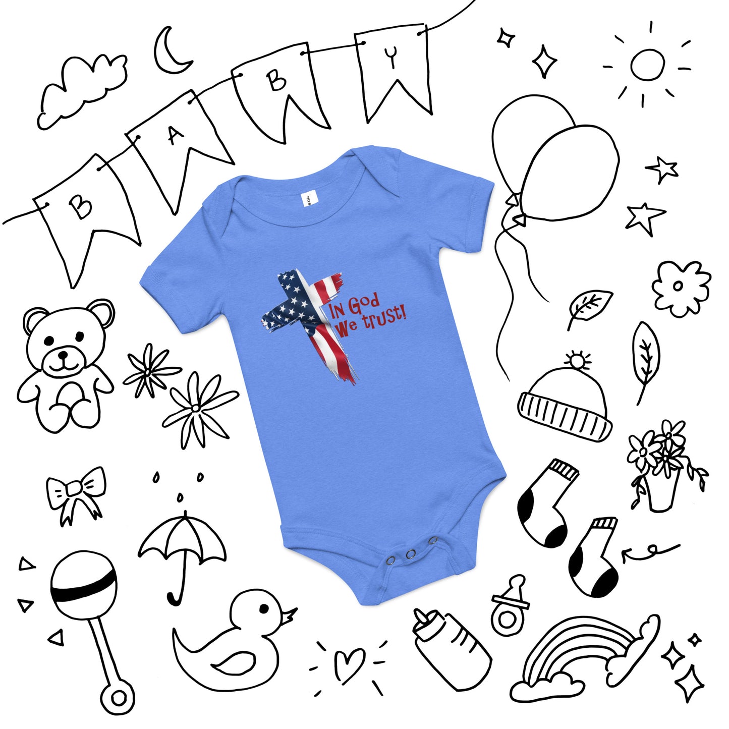 In God We Trust!" - Baby short sleeve one piece