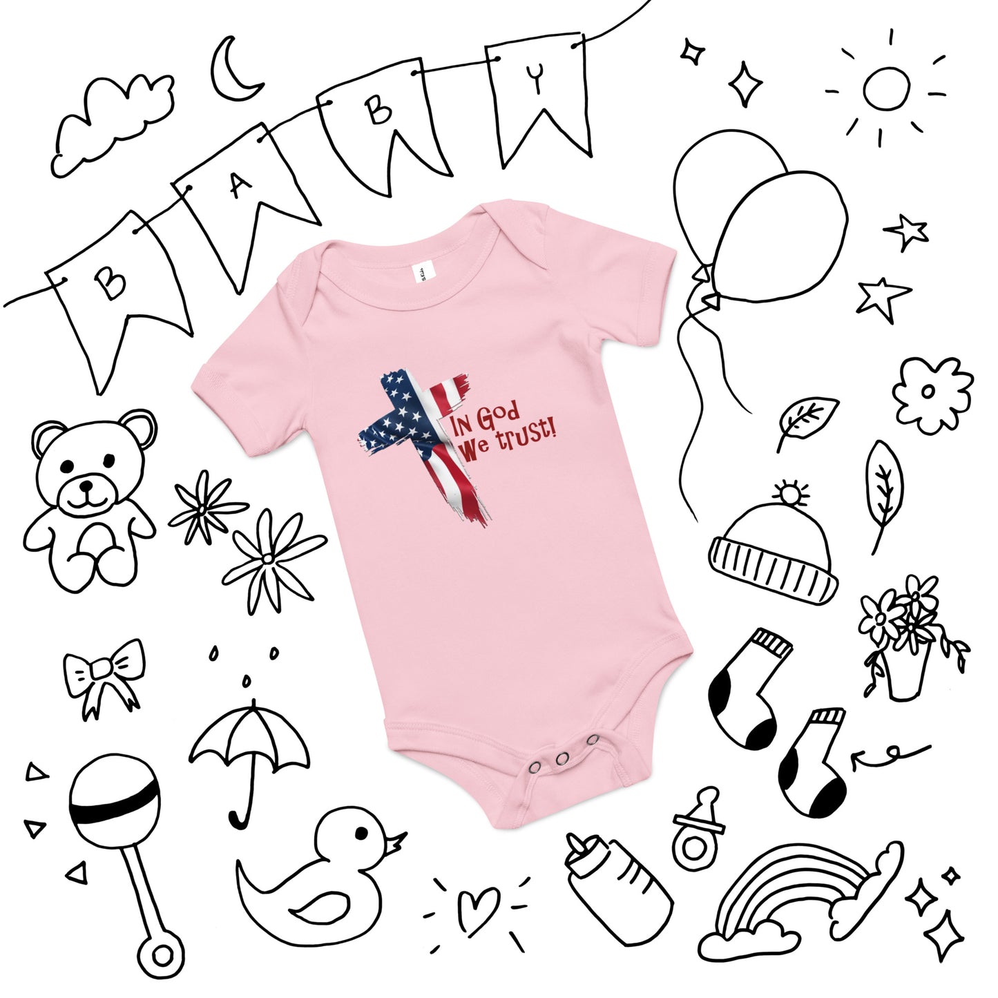 In God We Trust!" - Baby short sleeve one piece