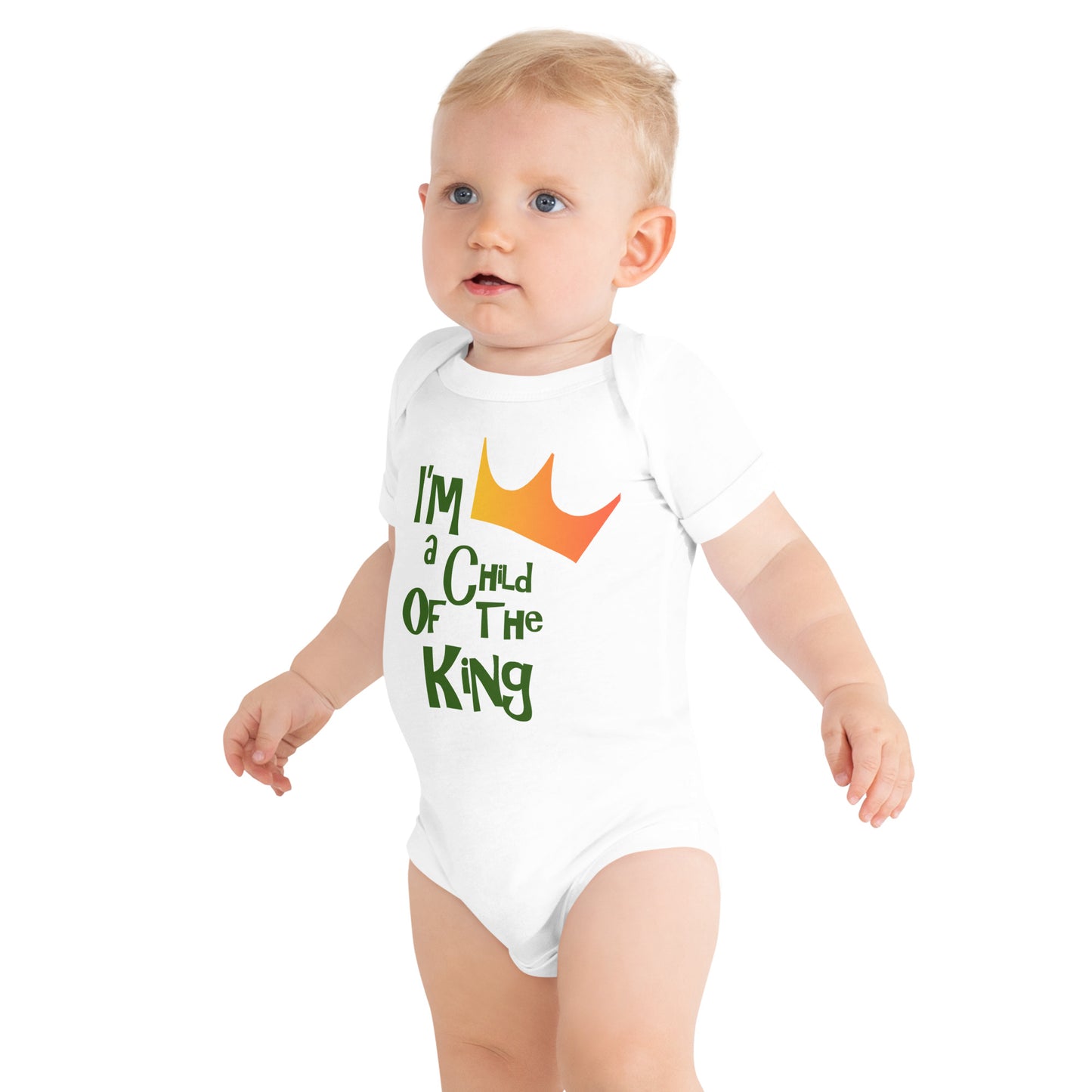 "I’m a child of The King" Baby short sleeve one piece