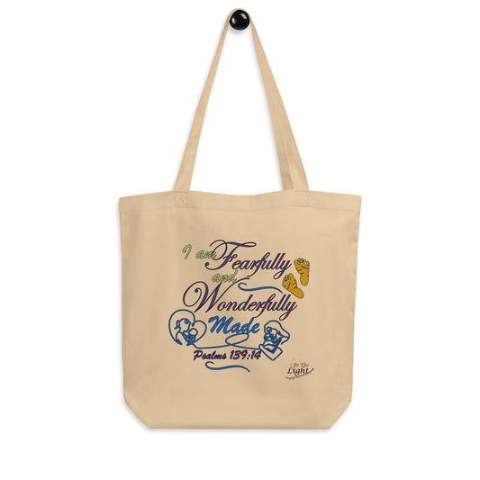 “Psalms 139:14, Fearfully and Wonderfully Made (KJV)” Eco bag