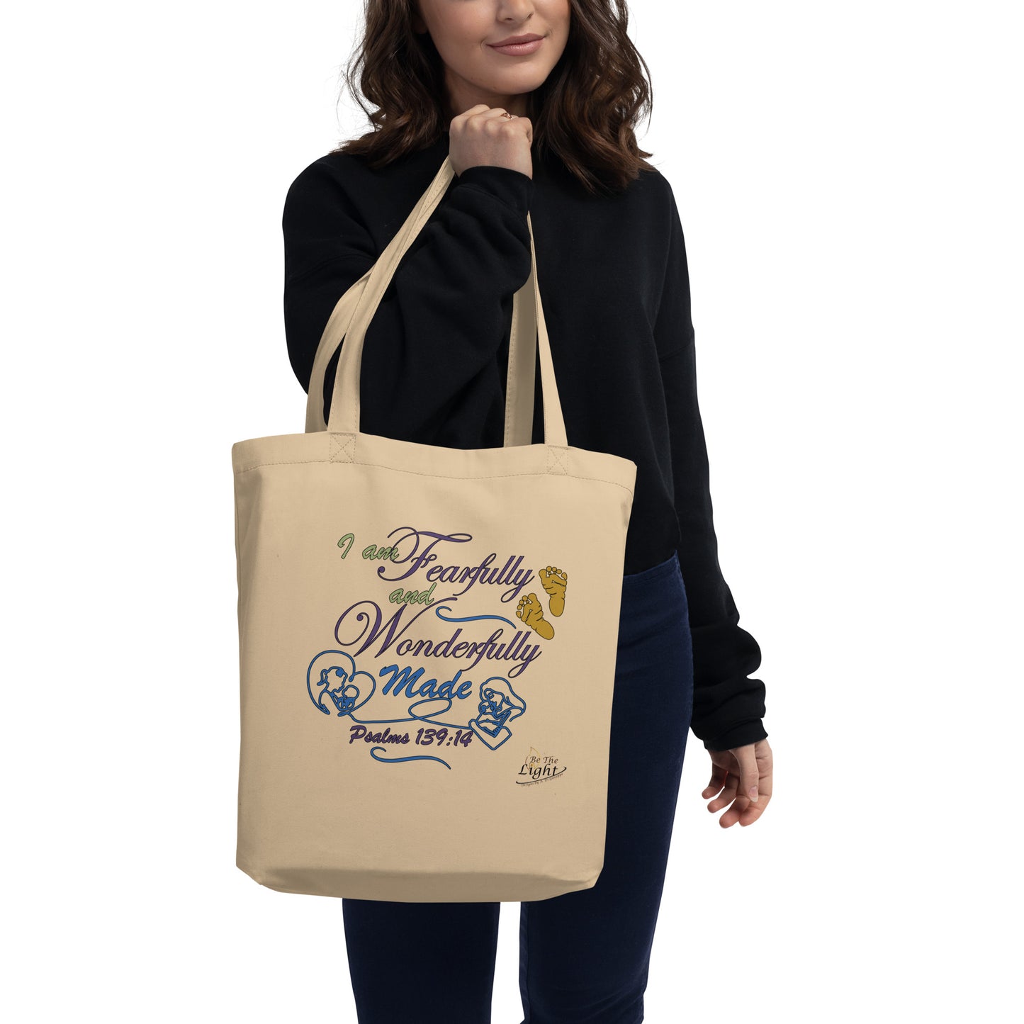 “Psalms 139:14, Fearfully and Wonderfully Made (KJV)” Eco bag