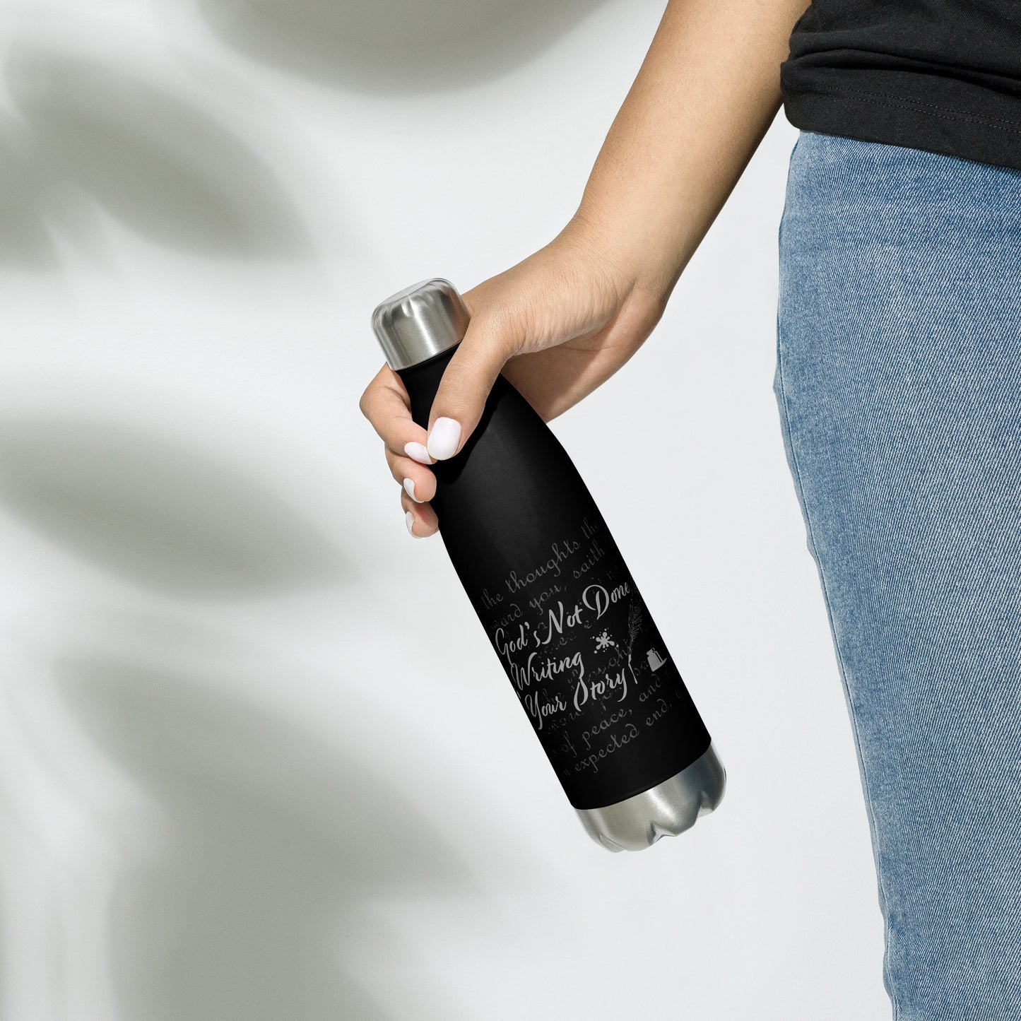 Stainless steel water bottle - God's Not Done Writing Your Story - Jer 29:11 (KJV)