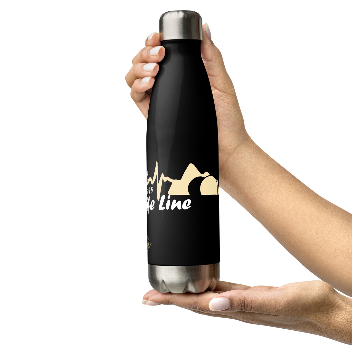 “Jesus is my life line” Stainless steel water bottle - John 11: 25 (KJV)