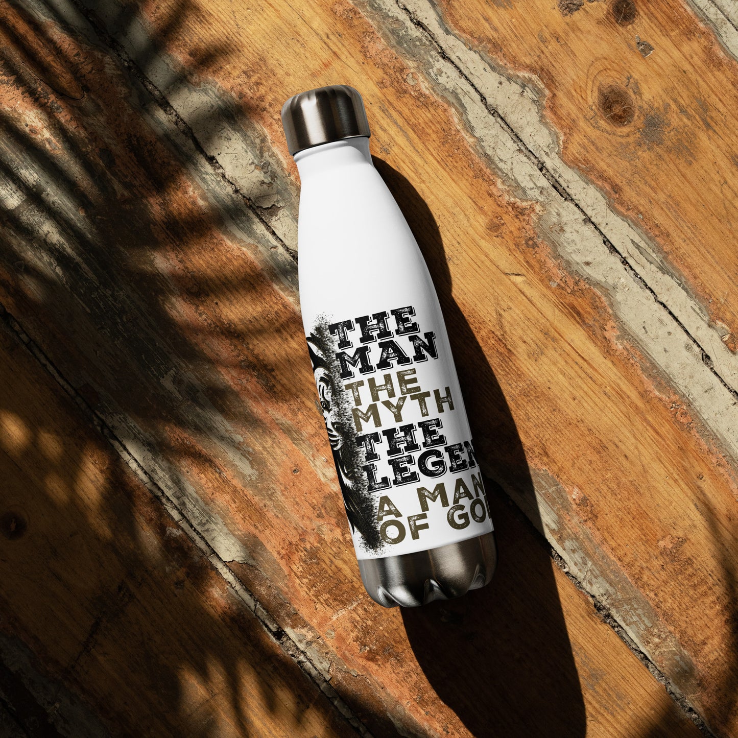 Stainless steel water bottle - The Man, The Myth, The Legend, A Man of God