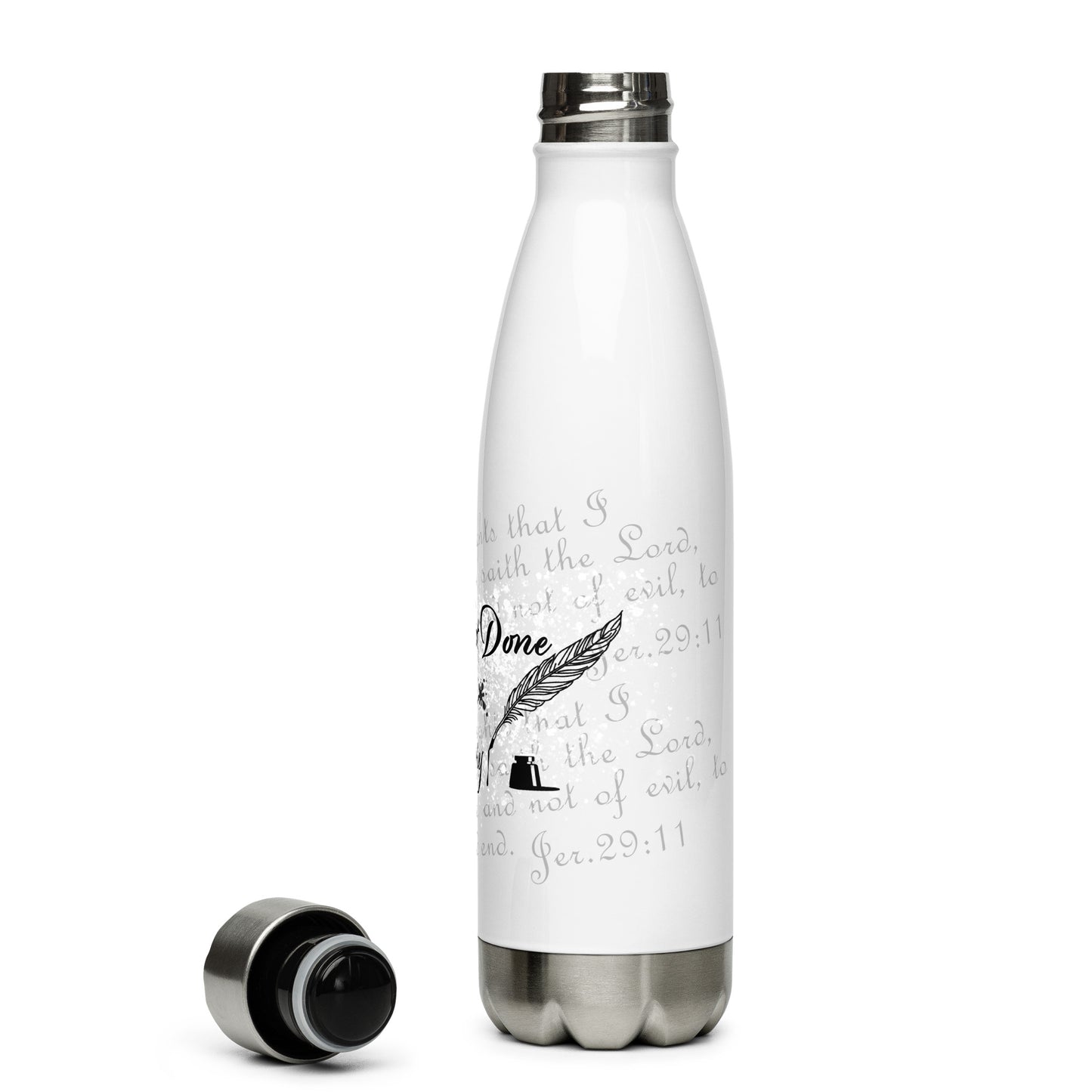 Stainless steel water bottle - God's Not Done Writing Your Story - Jer 29:11 (KJV)