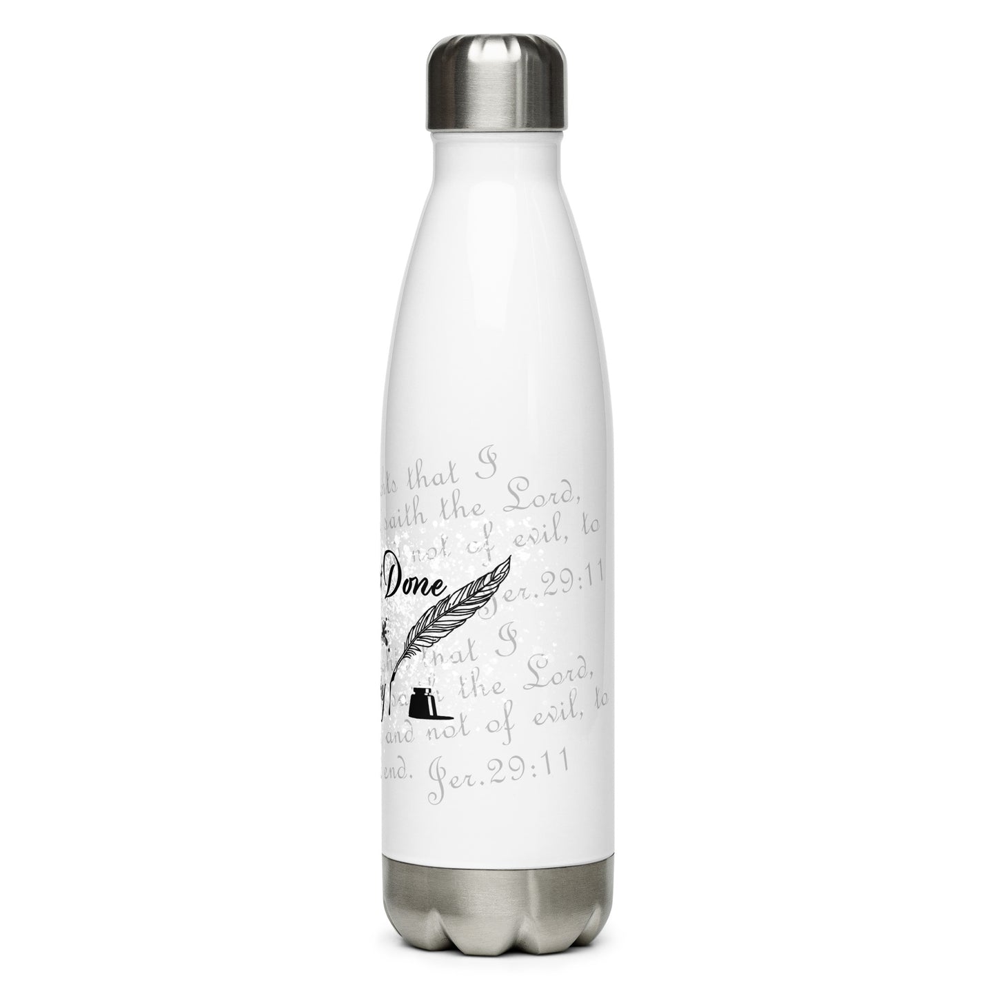 Stainless steel water bottle - God's Not Done Writing Your Story - Jer 29:11 (KJV)