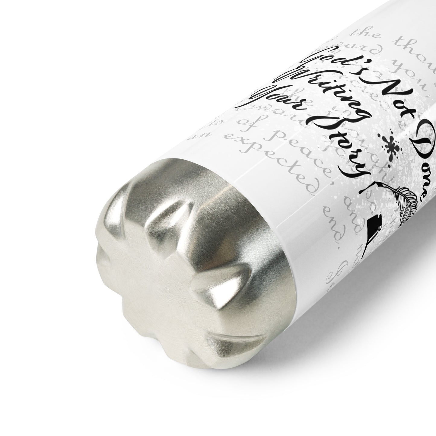 Stainless steel water bottle - God's Not Done Writing Your Story - Jer 29:11 (KJV)