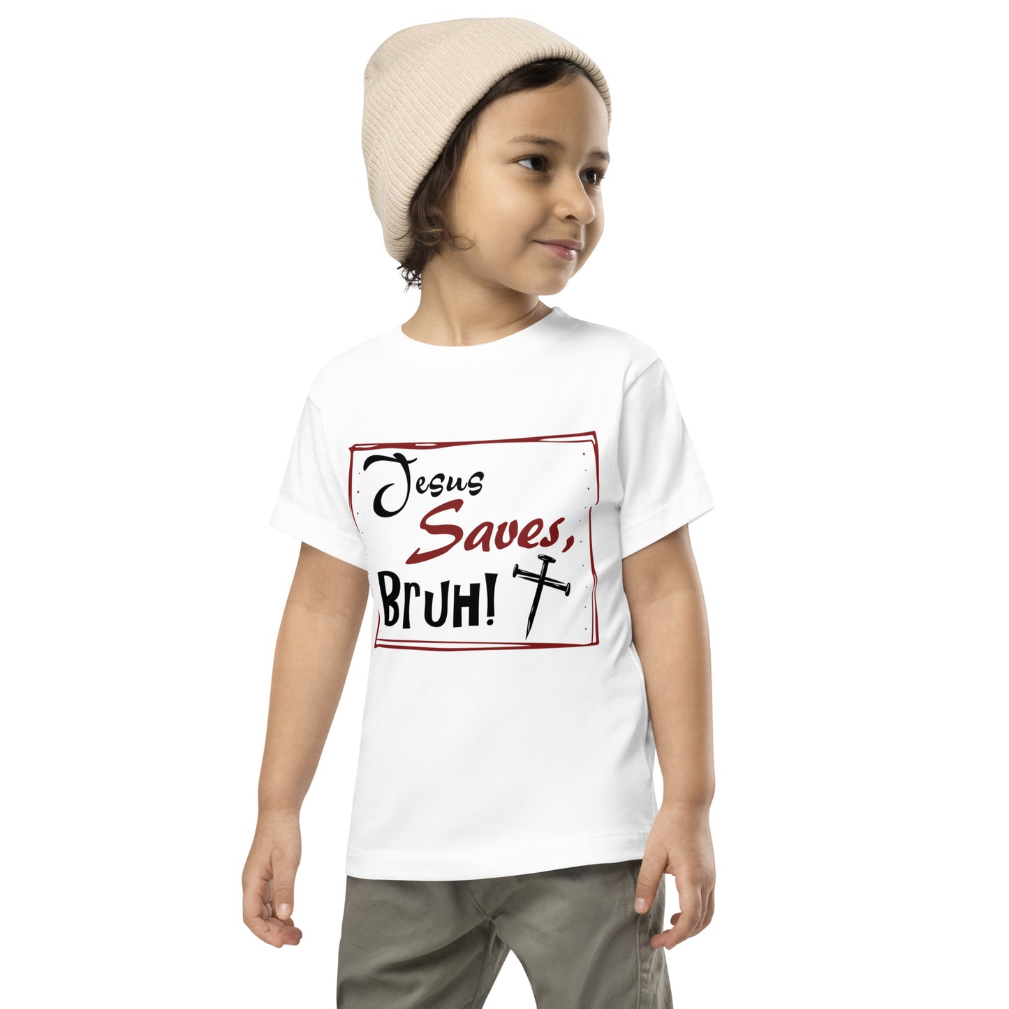 Boy’s Toddler Short Sleeve Tee - Jesus Saves, Bruh