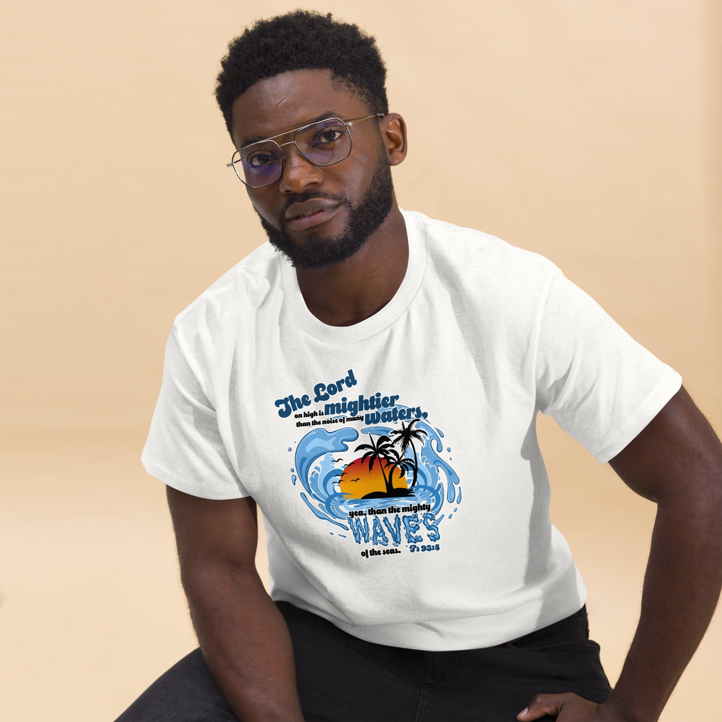 "The Lord on high is mightier than the noise of many waters” Men’s Classic T-Shirt – Ps 93:4, KJV