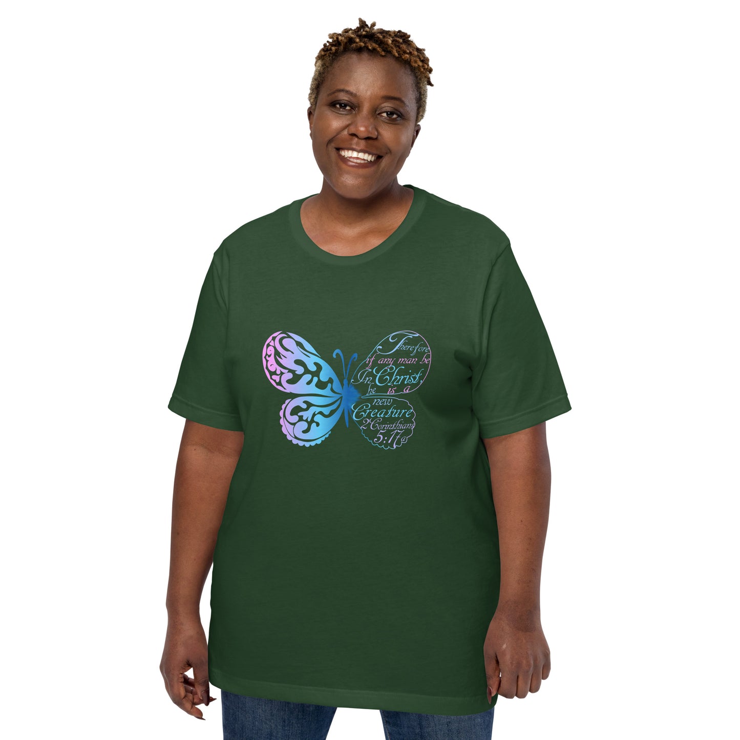Women’s “New Creature in Christ” 2 Cor 5:17a T-Shirt - (KJV)