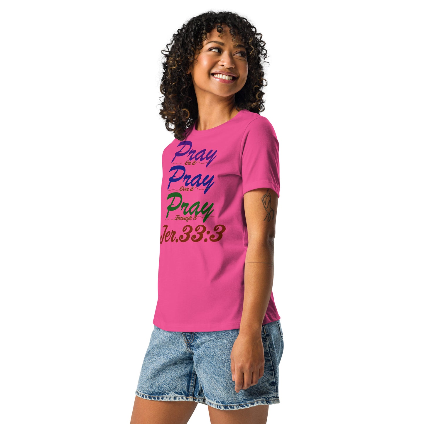 Women's Relaxed "Prayer - Jer 33:3 (KJV)" T-Shirt