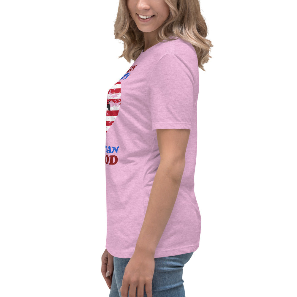 “American by Birth, Christian by the Grace of God” Women's Relaxed T-Shirt