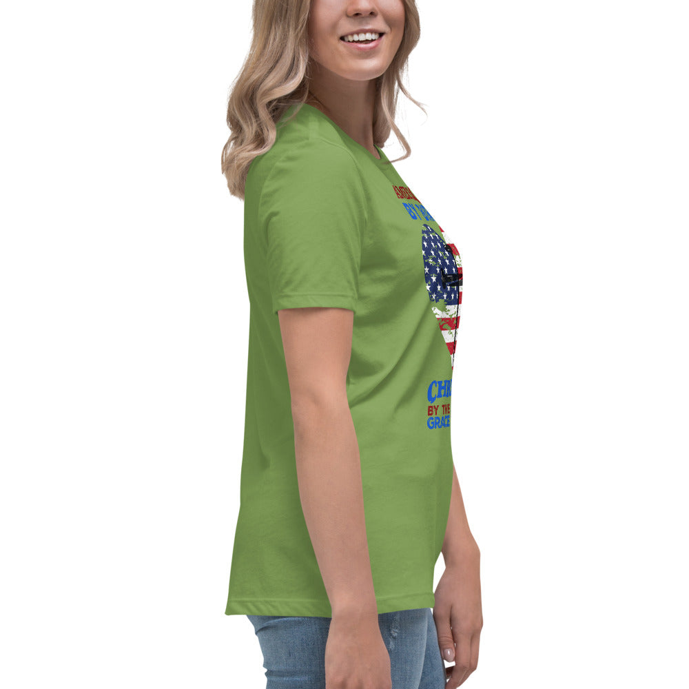 “American by Birth, Christian by the Grace of God” Women's Relaxed T-Shirt