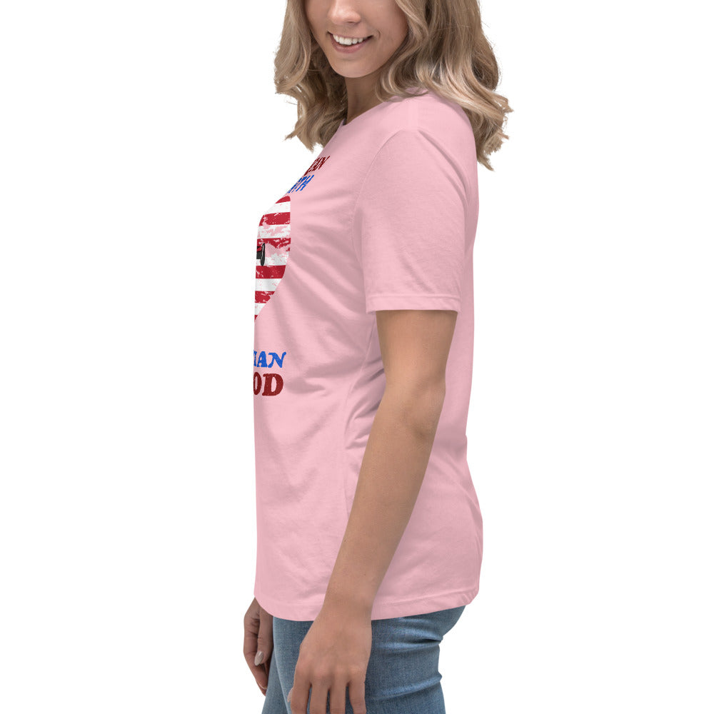 “American by Birth, Christian by the Grace of God” Women's Relaxed T-Shirt