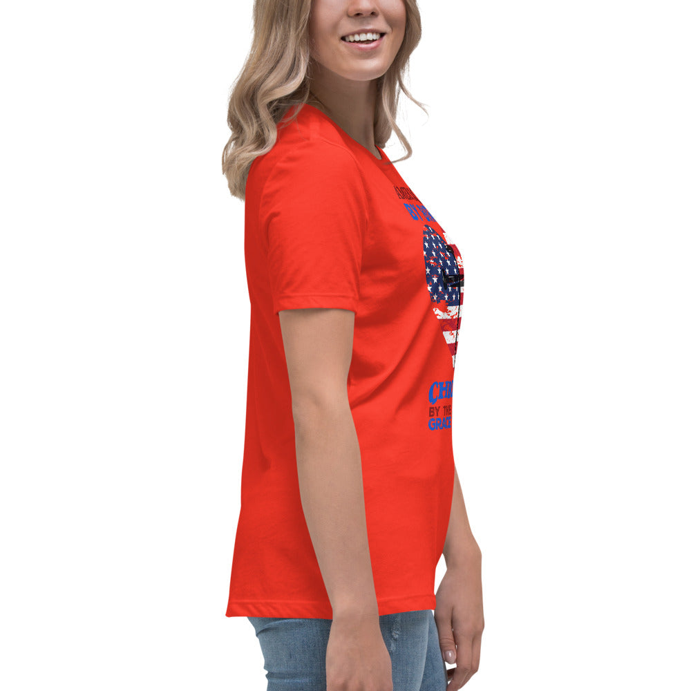 “American by Birth, Christian by the Grace of God” Women's Relaxed T-Shirt