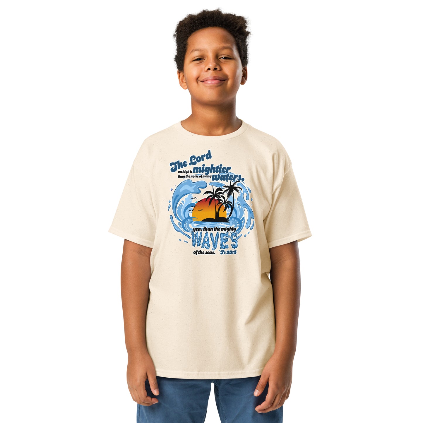 "The Lord on high is mightier than the noise of many waters” Boys Youth Classic T-Shirt – Ps 93:4, KJV