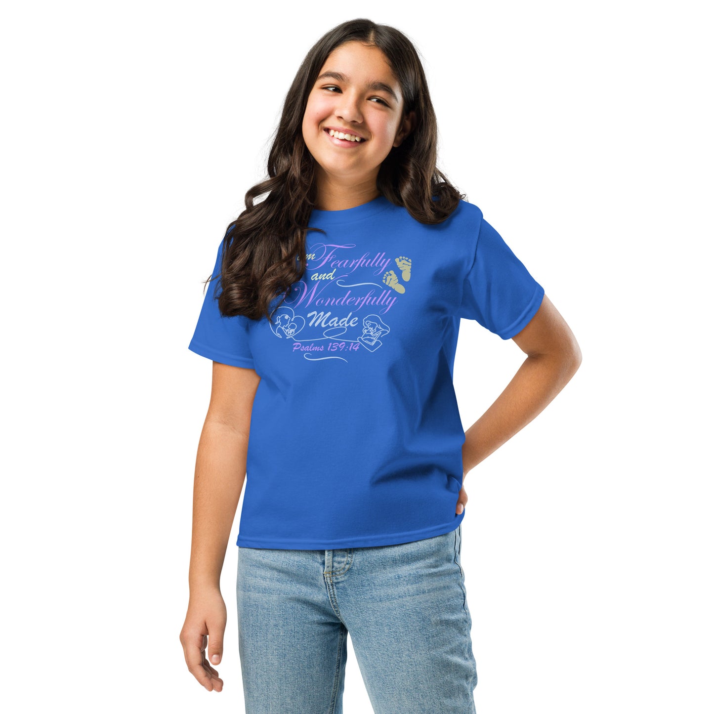 Psalms 139:14, Fearfully and Wonderfully Made (KJV) - Girls - classic tee