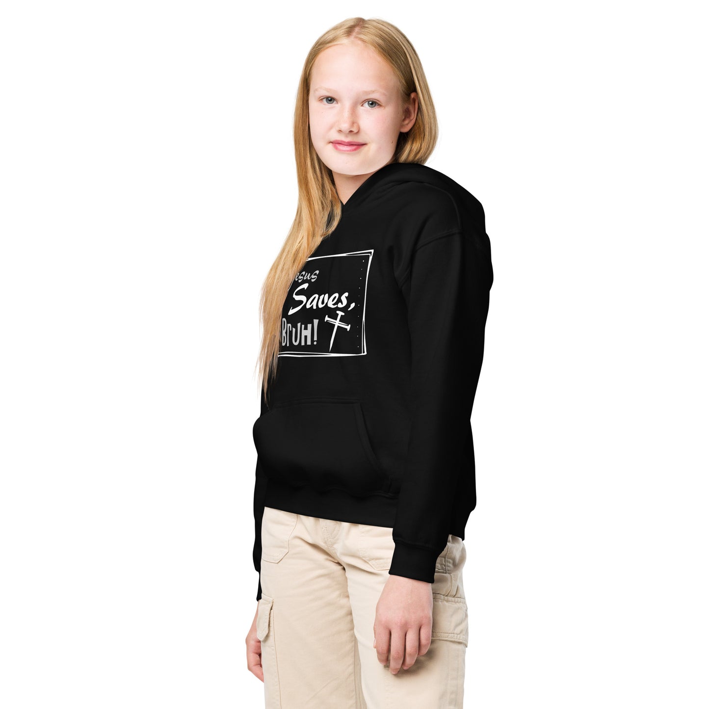 Girl’s heavy blend hoodie- Jesus Saves, Bruh