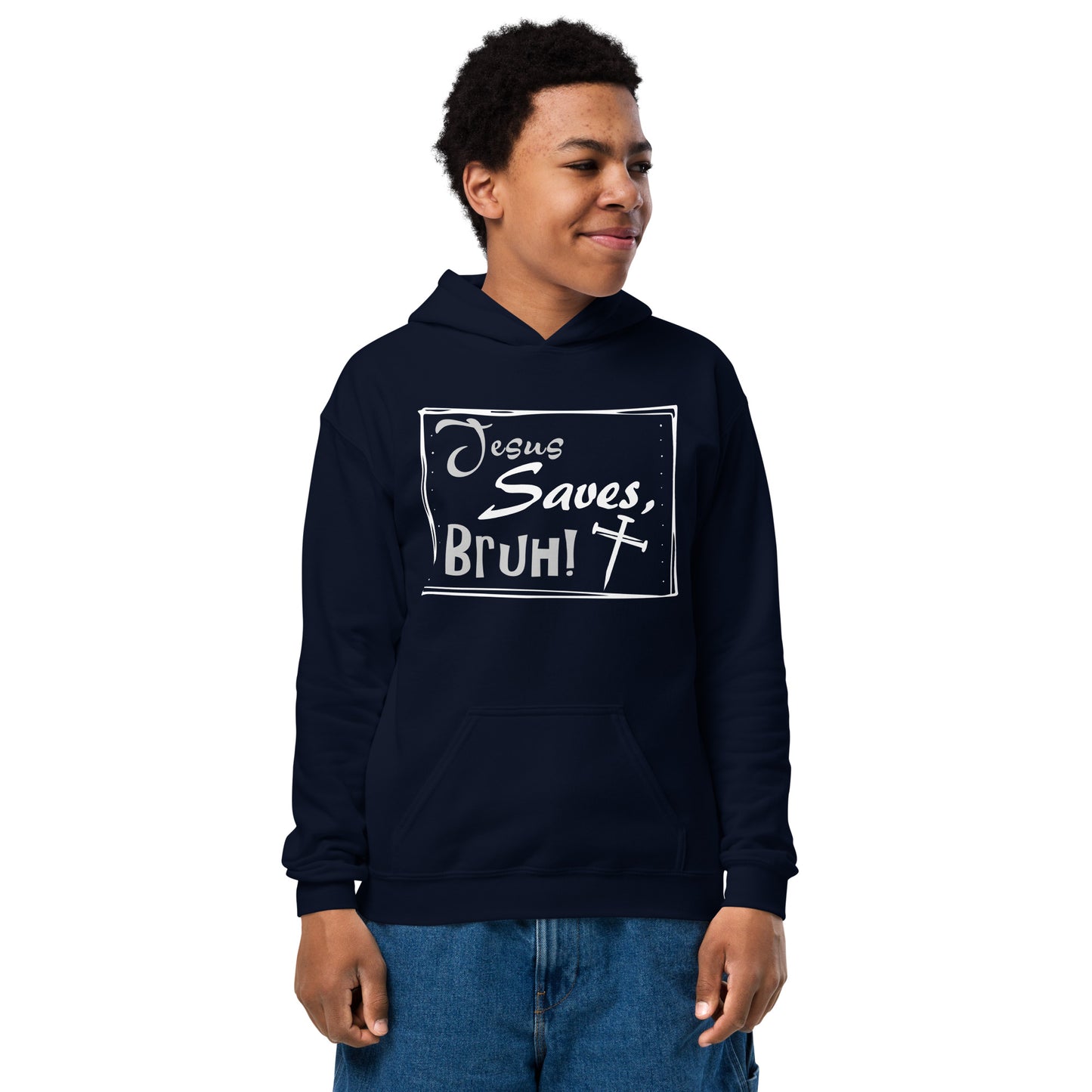 Youth heavy blend hoodie - Jesus Saves, Bruh