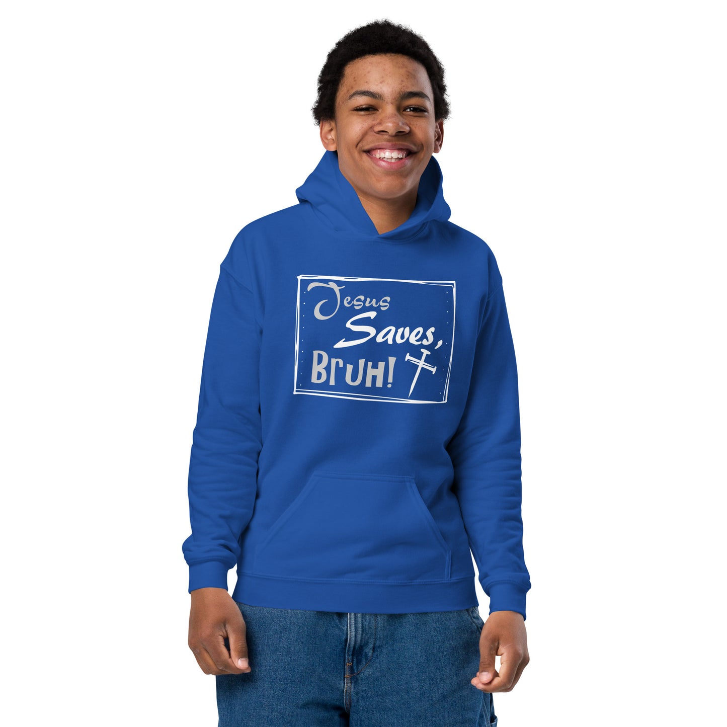 Youth heavy blend hoodie - Jesus Saves, Bruh