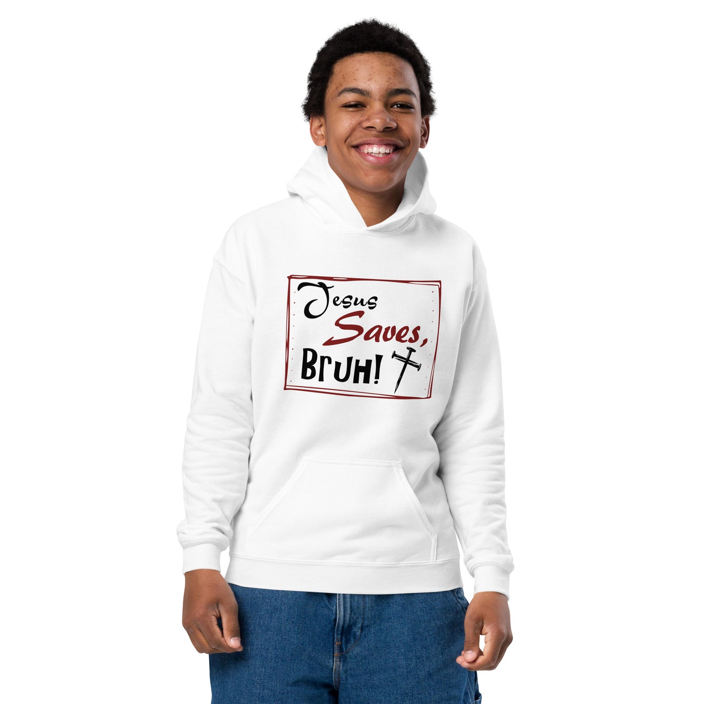 Youth heavy blend hoodie - Jesus Saves, Bruh