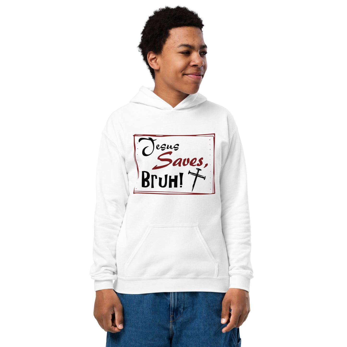 Youth heavy blend hoodie - Jesus Saves, Bruh